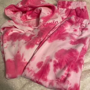 Comfrt Pink Tie-Dye Women's Hoodie